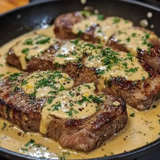 Bife com Molho de Creme de Alho: Um Clássico com Sabor de Restaurante em Casa